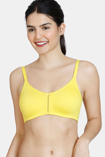 Buy Zivame Double Layered Non Wired 3/4th Coverage Bra - Minion Yellow
